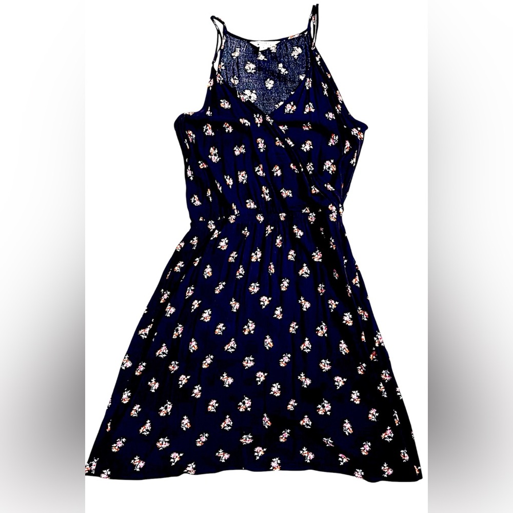 Floral Navy Wrap Dress